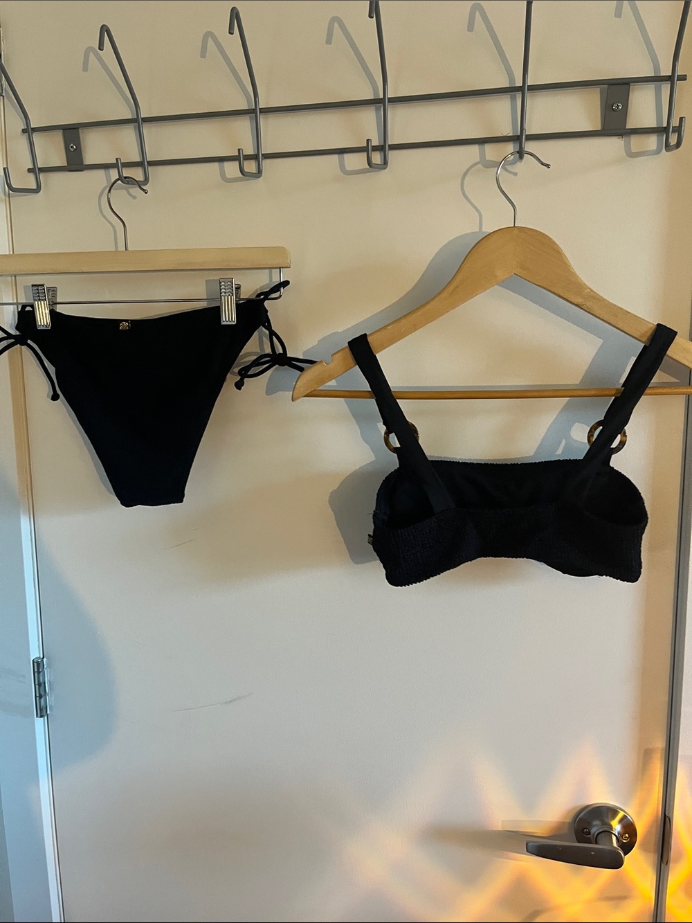 La Vie En Rose Black Textured Bikini Set